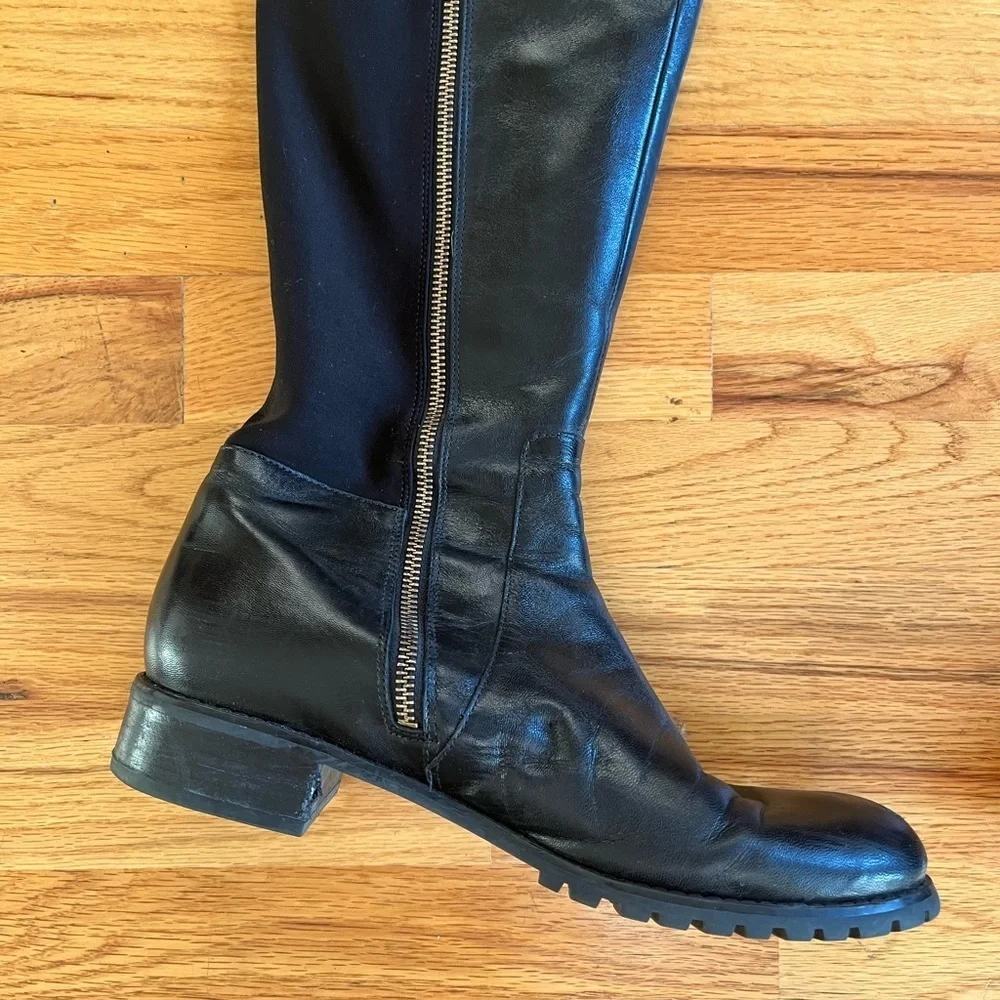 MICHAEL KORS Bromley Over the Knee Vlack Leather Boots 7